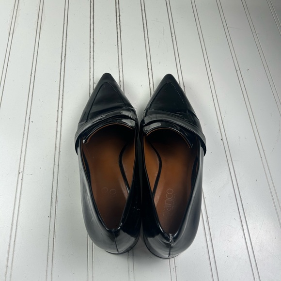 Franco Sarto Black Patent Pointed-Toe Low Heel Leather Loafers Women’s Size 9.5M - Picture 11 of 12
